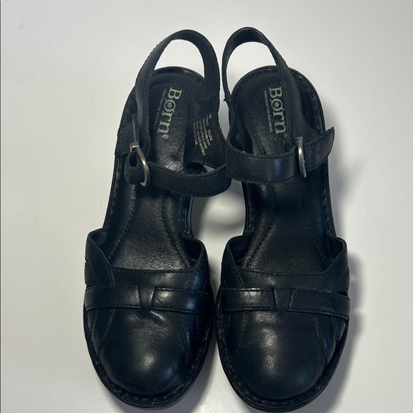 Born Black Leather Heal Women's Sandals - Picture 3 of 7